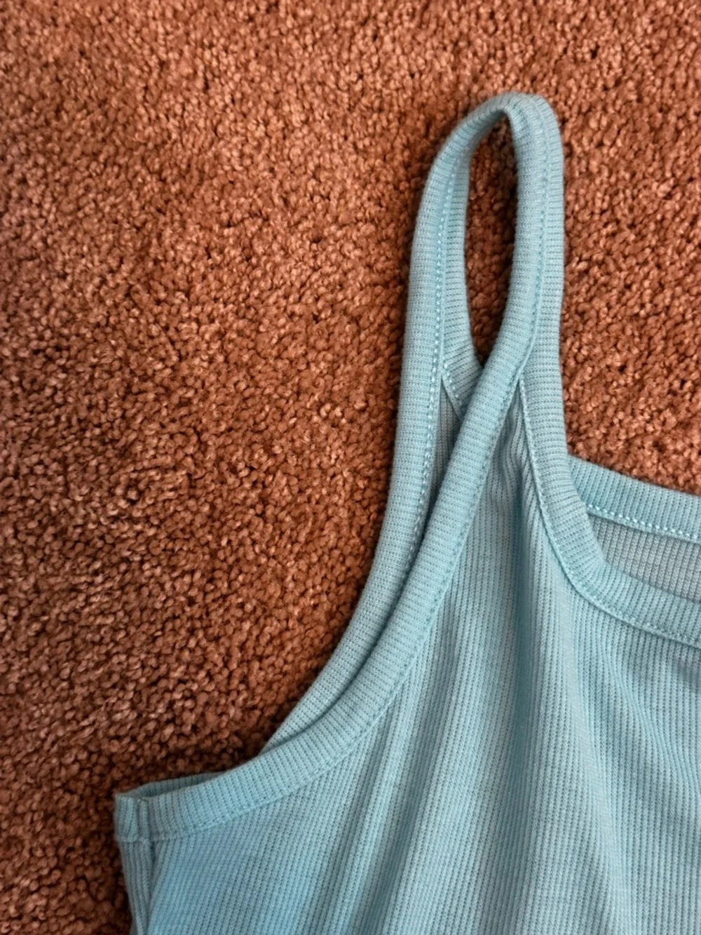 Colsie Blue Ribbed Cropped Ribbed Soft Tank Top - Picture 8 of 9